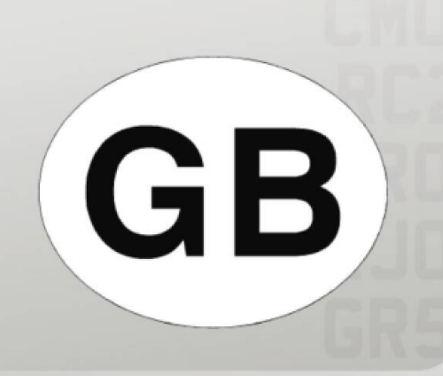 Self Adhesive Oval GB Car Sticker